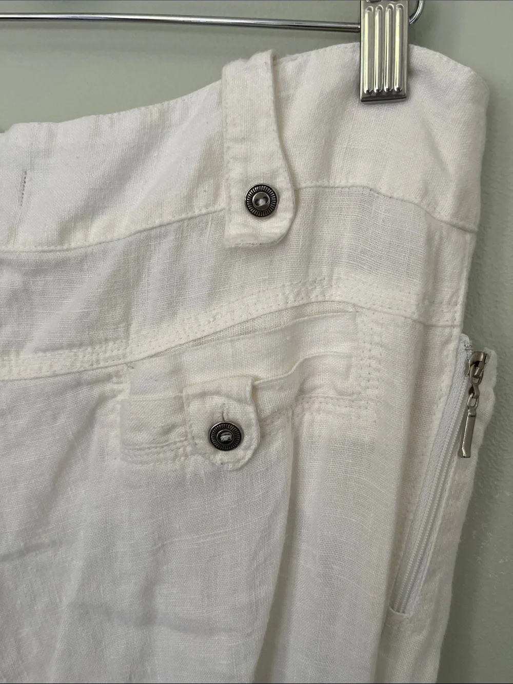White Linen Wide-Leg Pants